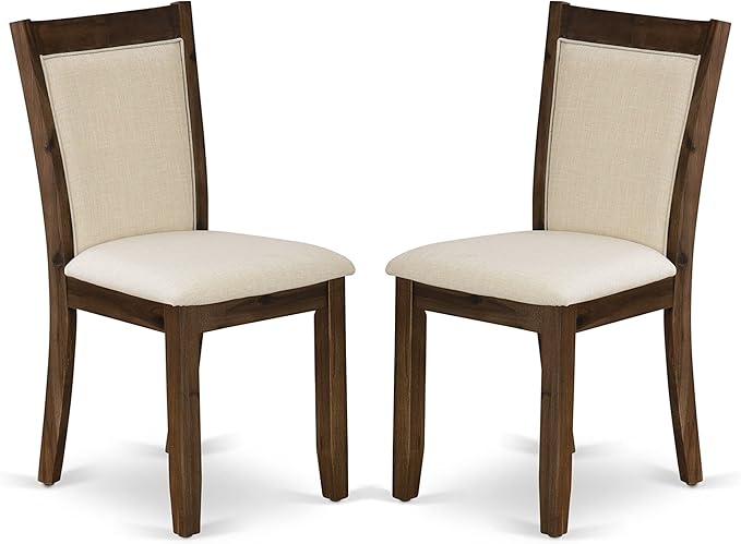 East West Furniture X777MZN32-6 6 Piece Dining Table Set Contains a Rectangle Kitchen Table with X-Legs and 4 Light Beige Linen Fabric Parson Chairs with a Bench, 40x72 Inch, Multi-Color