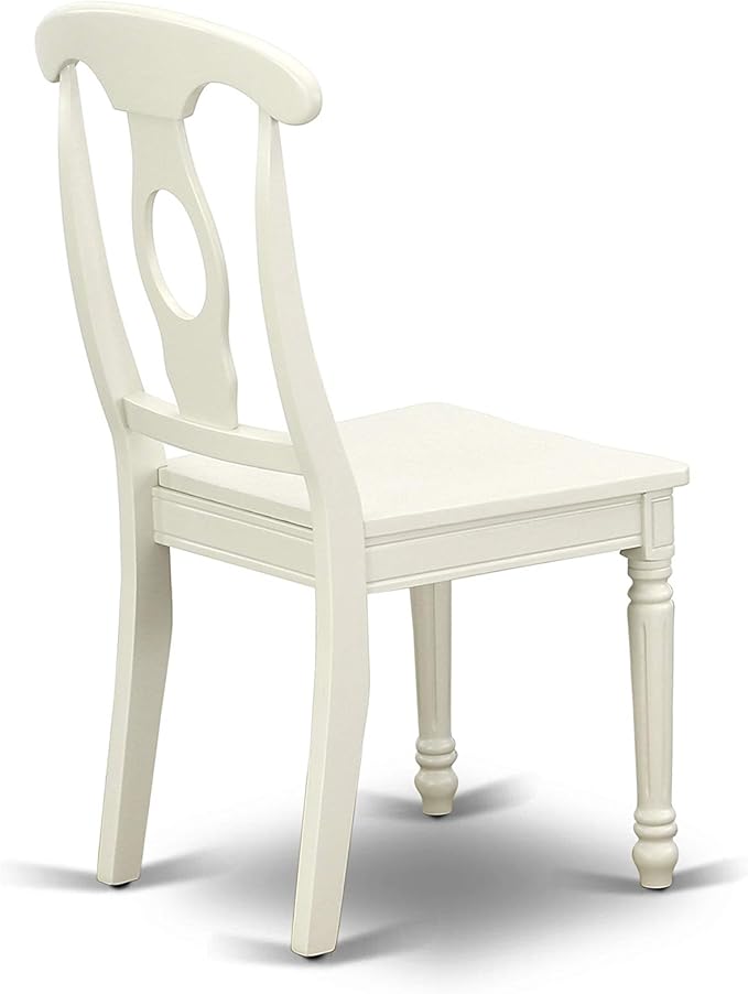 East West Furniture DOKE7-LWH-W 7 Piece Dining Set Consist of a Rectangle Dining Table with Butterfly Leaf and 6 Kitchen Chairs, 42x78 Inch, Linen White