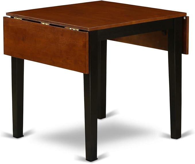 East West Furniture NDAV5-BCH-W 5 Piece Dining Table Set for 4 Includes a Rectangle Kitchen Table with Dropleaf and 4 Dining Room Chairs, 30x48 Inch, Black & Cherry