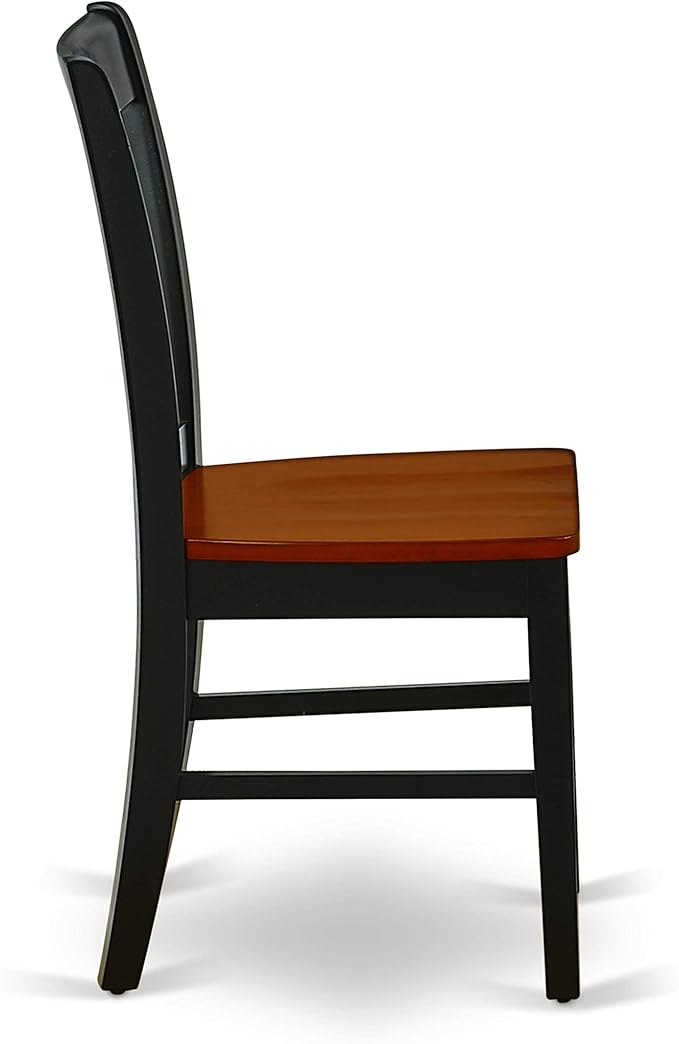 East West Furniture QUNO5-BCH-W 5 Piece Kitchen Table & Chairs Set Includes a Rectangle Dining Table with Butterfly Leaf and 4 Dining Room Chairs, 40x78 Inch, Black & Cherry