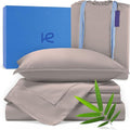 Kickoff Viscose Bamboo Sheets Twin XL Size 3-pc 100% Organic Bamboo Viscose Bed Cooling Sheets Twin XL Size Set Cool Bedding for hot Sleepers Sheet, Flat, Fitted, Pillowcase (Grey Mist, TXL)