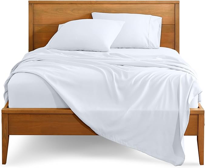 Bare Home Split California King Sheet Set - 1800 Ultra-Soft Microfiber Split California King Bed Sheets - Double Brushed - Deep Pockets - Easy Fit - 5 Piece Set - Bed Sheets (Split Cal King, White)