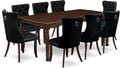 East West Furniture DODA9-MAH-24 9 Piece Dining Table Set Includes a Rectangle Kitchen Table with Butterfly Leaf and 8 Polyester Fabric Upholstered Chairs, 42x78 Inch, Mahogany