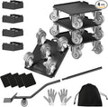 2000LBS Heavy Duty Furniture Dolly & Mover - 6.4" Carbon Steel Panel with 5X 360° Wheels, Non-Slip Sliders & Lifter for Sofa, Piano, Appliances (Gray)