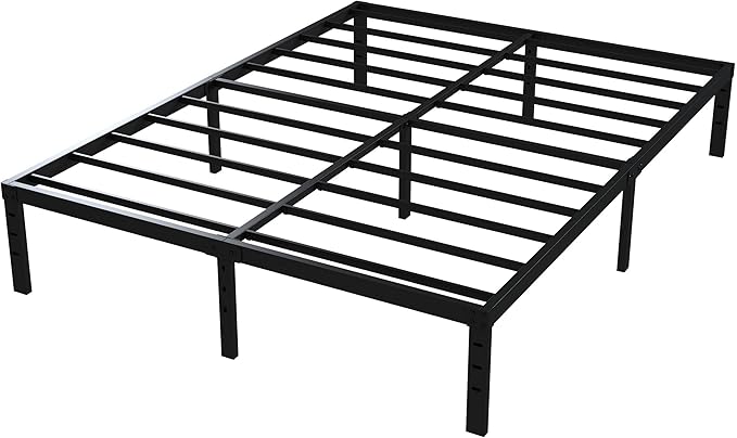 16 Inch California King Bed Frames No Box Spring Need, Platform Cal King Bed Frame with 14 Inch Storage, 3500 lbs Heavy Duty Metal Slats Support, Easy Assembly Mattress Foundation