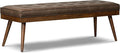 POLY & BARK Napa Luca Leather Bench in Cocoa Brown