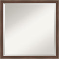 Amanti Art Brown Bathroom Mirror for Over Sink, 22x22 Florence Medium Brown Square Vanity Mirror, Medium Casual Frame, Hangs Horizonally and Vertically, Bathroom Wall Decor, Beveled Edge from WI, USA