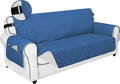 PureFit Reversible Sofa Couch Cover Water Resistant Couch Covers for 3 Cushion, Washable Furniture Cover with Non-Slip Foam and Adjustable Strap for Dogs, Pets (Oversized Sofa, Blue/Ivory)