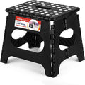 ACSTEP Folding Step Stool for Adults-11 Height Lightweight Plastic Stepping Stool. Foldable Step Stool Hold up to 300lbs Non Slip Collapsible Stool Black