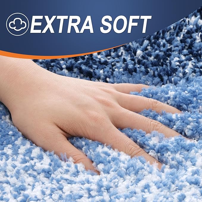OLANLY Bathroom Runner Rugs 47x20, Extra Soft Absorbent Microfiber Bath Rugs, Rubber Backing, Quick Dry, Machine Washable Bath Mats for Bathroom Floor, Tub and Shower, Home Decor Accessories, Navy