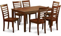 East West Furniture CAML7-MAH-W 7 Piece Dining Table Set Consist of a Rectangle Wooden Table and 6 Dining Room Chairs, 36x60 Inch, Mahogany