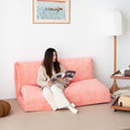 N&V L92×W58 Inch Large Folding Matress Sofa Bean Bag, Foam Filling Folding Matress Sofa, Includes Removable and Machine Washable Cover, Patent No.: US D1,018,079 S (Salmon Pink, Large Corduoy), 94024