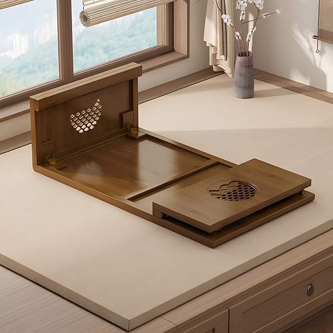 Japanese Table Folding Coffee Table Foldable Floor Table for Living Room,Dining Room,Tea,Tatami,Home Decoration (47.24 * 19.68 * 12.2 INCH)