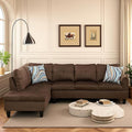 L Shaped Couch Sectional Couches with Chaise, 3 Pieces Modular Convertible Sofa for Living Room Furniture Sets and Small Apartment, Chocolate
