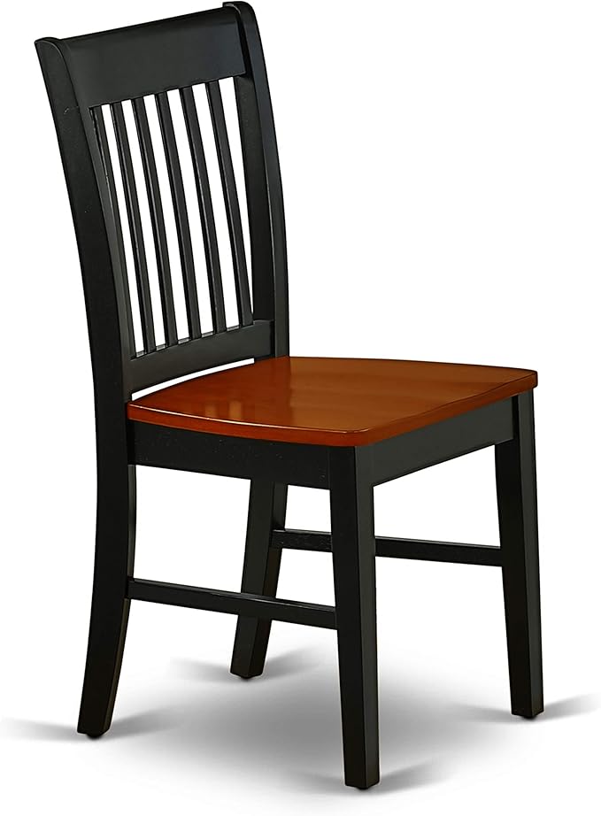 East West Furniture QUNO7-BCH-W 7 Piece Dining Room Table Set Consist of a Rectangle Kitchen Table with Butterfly Leaf and 6 Dining Chairs, 40x78 Inch, Black & Cherry
