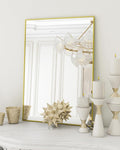 Koonmi Gold Mirrors for Wall, 24x36 Inch Bathroom Mirror, Rectangular Wall Mirror for Living Room Bedroom Bathroom, Hangs Horizontally or Vertically