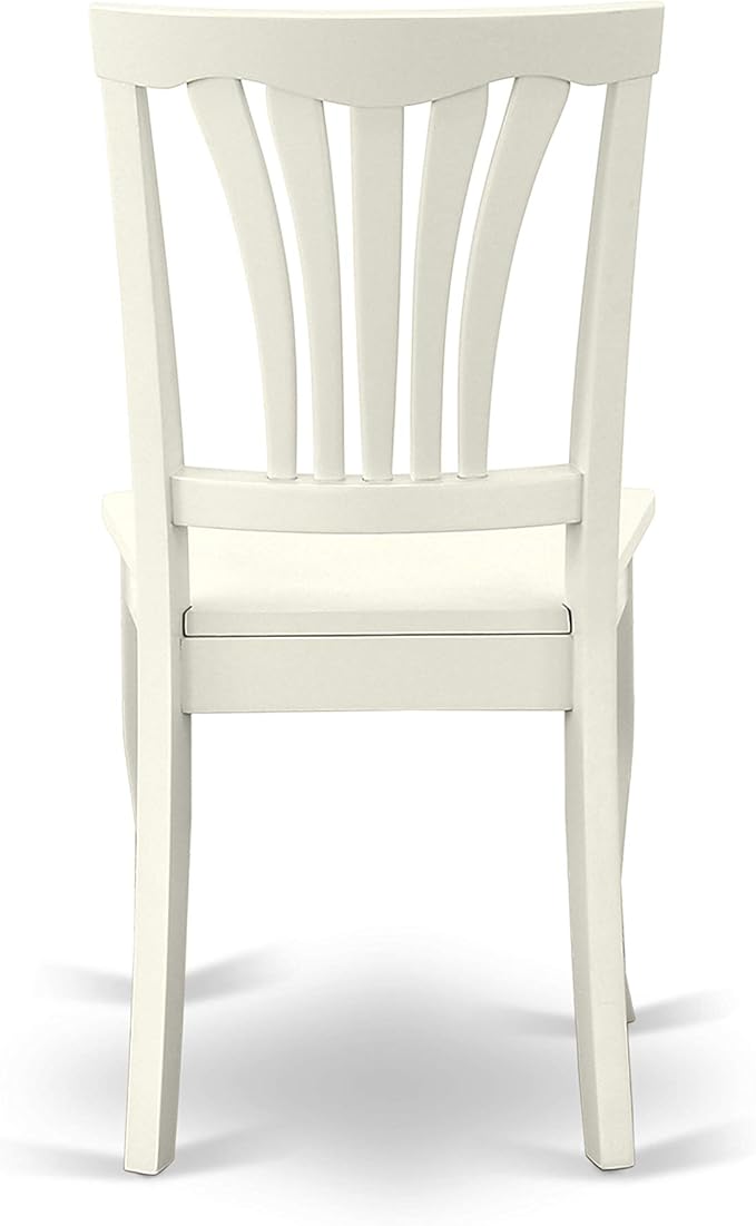 East West Furniture DOAV7-LWH-W 7 Piece Kitchen Table Set Consist of a Rectangle Dining Table with Butterfly Leaf and 6 Dining Room Chairs, 42x78 Inch, Linen White