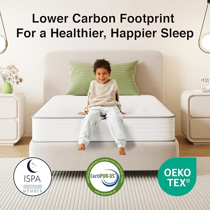 Novilla Twin Mattress, 8 Inch Twin Size Mattresses in a Box with Smarts™ Coil for Pressure Relief, Medium Firm Foam and Spring Hybrid Colchones with CertiPUR-US Certified for Kid for Kidss