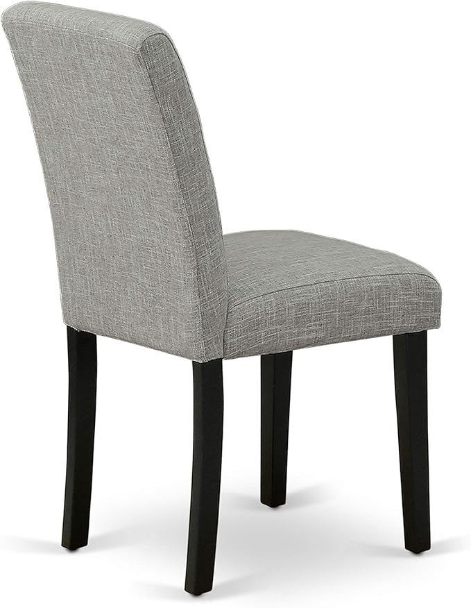 East West Furniture DUAB5-BLK-06 5 Piece Kitchen Table Set for 4 Includes a Rectangle Dining Table and 4 Shitake Linen Fabric Parson Dining Room Chairs, 36x60 Inch, Black