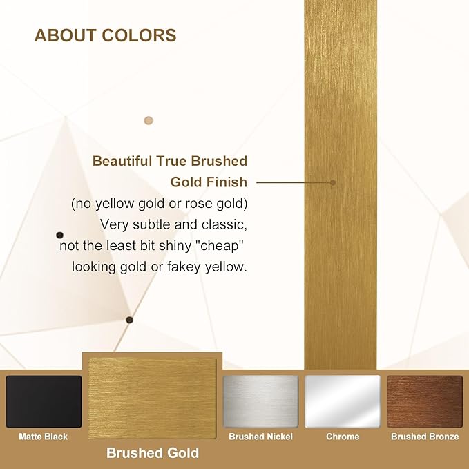 ANDY STAR 30"x48" Brass Gold Bathroom Mirror, Large Wall Mirror for Bathroom, Rounded Rectangle Mirror in Premium Stainless Steel Metal Frame Hangs Horizontal Or Vertical (Brushed Gold)