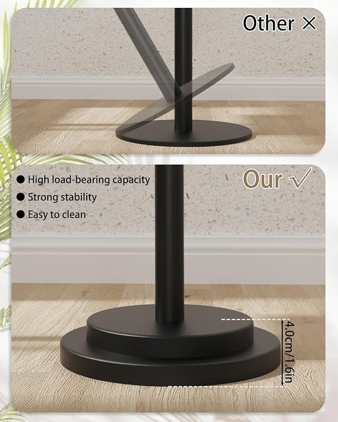 Versatile End Table with Metal Base, Height Adjustable, Vintage Square Indoor Metal Plant Stand, for Sofa, Bedside Small Couch, Living Room and Bedroom, 1 Pack, White, GBZ001SW-1