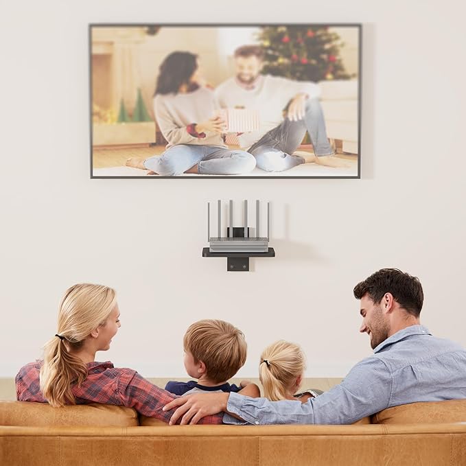 WALI Projector Wall Mount Shelf, Up to 22 lbs, Wooden Floating TV Stand DVD Stand Projector Stand Cable Box Stand Router Stand Game Stand Media Stand Living Room Stand Wall Mount (CS201NB), 1 Shelf