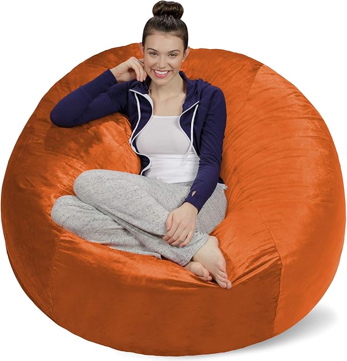 Sofa Sack Bean Bag Chair Cover, 5-Feet, Tangerine
