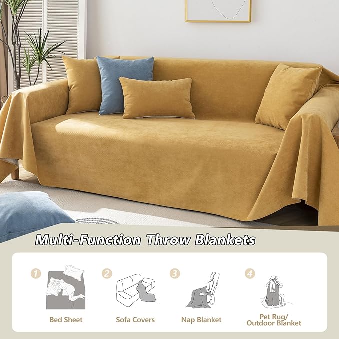 STACYPIK Waterproof Ginger Couch Cover for Sectional, Loveseat Covers, Futon Cover, L Shaped Cover, Anti-Cat Scratch Furniture Protector for 2 Cushion Couch，Washable Pets Protector Sofa Cover-71X71IN