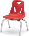 Jonti-Craft Berries 8140JC1008 Stacking Chair with Chrome-Plated Legs, 10" Height, Red