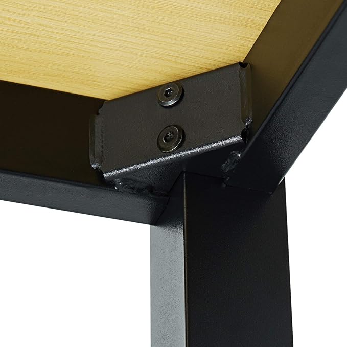 Decoholic 55 Inch Computer Desk, Home & Office PC Laptop Study Writing Table Workstation with Leg Bars, Modern Simple Industrial Style, Oak