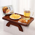 SINWANT Couch Arm Tray, Bamboo Couch Arm Table with 360° Rotating Phone Holder,Sofa Armrest Tray for Eating,Drinks,Snacks, Remote Control
