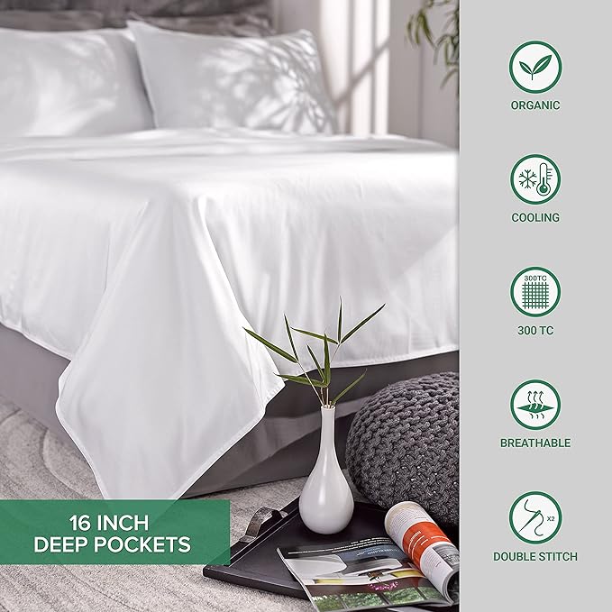Full Sheets by Pure Bamboo, Genuine 100% Organic Viscose Derived from Bamboo Bed Sheet Set, Luxuriously Soft & Cooling, Double Stitching, Lifetime Quality Promise (Full, Cobalt Blue)