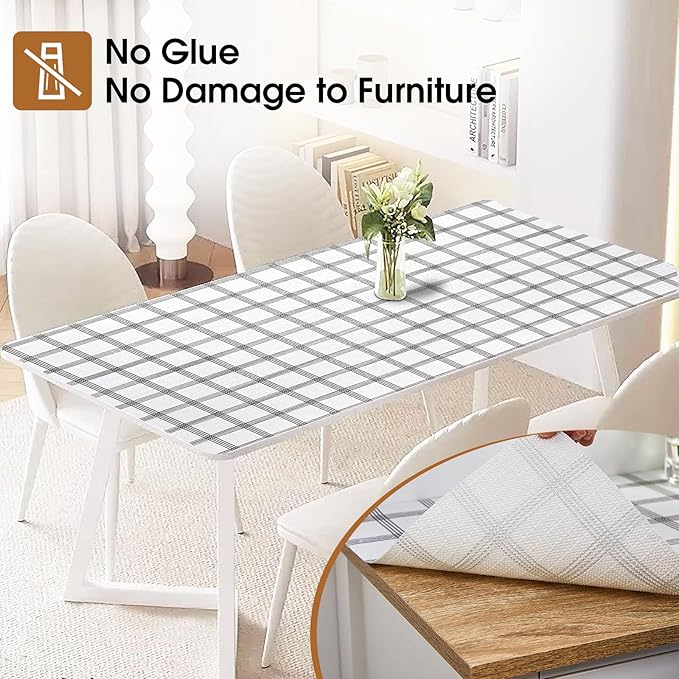 Beautysaid Shelf and Drawer Liner for Kitchen Cabinet, Non Adhesive Non Slip Shelf Paper Waterproof Washable Thickened for Dresser Pantry Shelve Bathroom Protector Liner(Plaid,18 in x 10 FT)