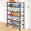 Smiry Shoe Rack, 6 Tier Bamboo Shoe Organizer, Stackable Free Standing Wooden Shoe Storage Shelf for Closet, Entryway, Front Door Entrance, Brown