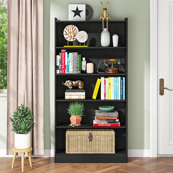 Tribesigns 72-inch Tall Bookcase, Modern 6-Tier White Library Bookshelf with Storage Shelves, Large Open Bookcases Wood Display Shelving Unit for Bedroom Living Room Office