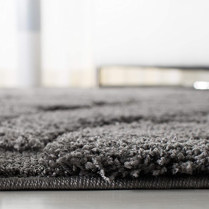 SAFAVIEH Florida Shag Collection Runner Rug - 2'3" x 21', Grey, Scroll Design, Non-Shedding & Easy Care, 1.2-inch Thick Ideal for High Traffic Areas in Living Room, Bedroom (SG455-8013)