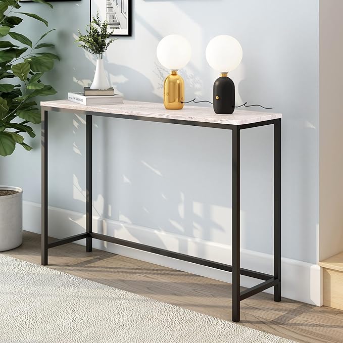 HOMERECOMMEND Sofa End Table Computer Desk Coffee Snack Console Tables for Living Room Or Corridor Hallway Oak