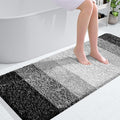 OLANLY Bathroom Runner Rugs 54x24, Extra Soft Absorbent Microfiber Bath Rugs, Rubber Backing, Quick Dry, Machine Washable Bath Mats for Bathroom Floor, Tub and Shower, Home Decor Accessories, Black