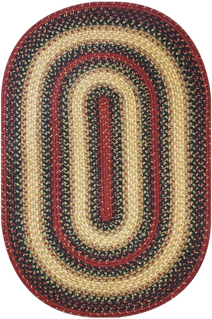 Highland Multi Color Oval Braided Rug, 6x9' - Handmade with Jute, Warm Country and Lodge Decor, Perfect for Living Rooms and Dining Rooms - Pet Friendly and Easy to Clean