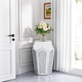 ENENE Mirrored End Table Crystal Diamond Setting Coffee Table Silver Glass Side Table Pedestal Stand for Hallway, Living Room, Corner, Bedroom, Sofa
