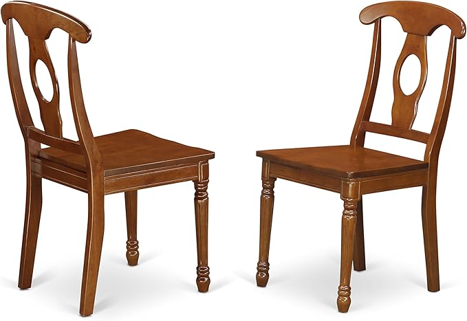 East West Furniture NANA7-SBR-W 7 Piece Kitchen Table Set Consist of a Rectangle Dining Table with Butterfly Leaf and 6 Dining Chairs, 40x78 Inch, Saddle Brown