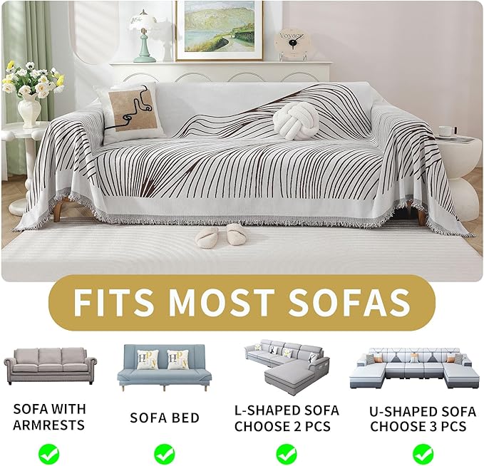 Non Slip Sofa Covers Couch Covers for 2 Cushion Couch Sofa Pet Friendly Washable Couch Covers for Sofa, Soft Thick Sectional Couch Covers L Shape Furniture Protector for Kids, Dogs 71" X102"