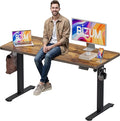 BIZUM Electric Standing Desk, 55" x 24" Height Adjustable Desk, Rustic Brown Sit to Stand Desk Memory Gaming Computer Workstation for Home Office