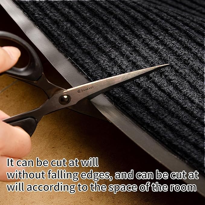 TANYOYO 3' X 6' Commercial Grade Door Floor Mat Brush Step Entrance Mat Vinyl Backed Utility Doormat Heavy Duty Floor Rugs Commercial Outdoor Carpet Indoor Entrance Mat，Black