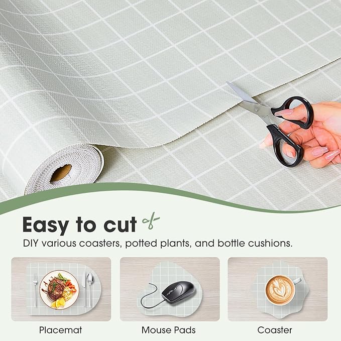 Beautysaid Shelf and Drawer Liner for Kitchen Cabinet, Non Adhesive Non Slip Shelf Paper Waterproof Washable Thickened for Dresser Pantry Shelve Bathroom Protector Liner(Light Green,18 in x 10 FT)