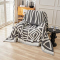 HANDONTIME Reversible Sofa Cover Boho Geometric Couch Cover for Dogs Dark Grey Couches Covers Washable Chenille Couch Covers for 3 Cushion Couch Pet Friendly Furniture Protector for Pets, 71" X102"