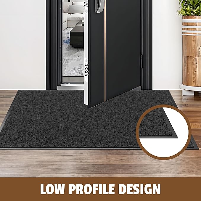 Front Door Mat Outside Entrance, 48" x 36" Doormat Outdoor Indoor Entrance, Non Slip Indoor Mats for Entryway, Heavy Duty Waterproof Low Profile Welcome Mat for Entry, Patio, High Traffic Areas