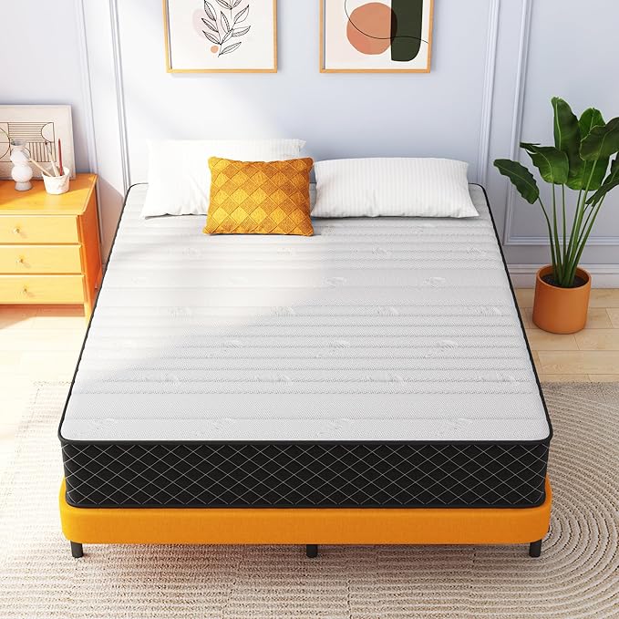 Mattress Queen Size, 10 Inch Firm Queen Mattress Size with Hybrid Queen Bed Mattress in a Box, Pressure Relief & Supportive