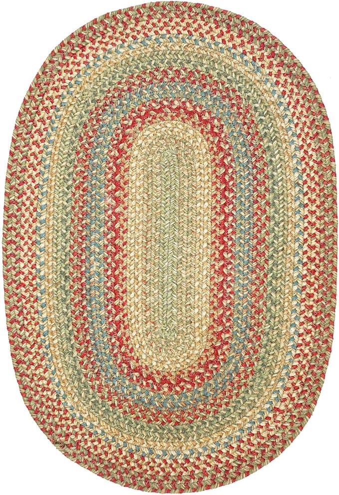 Azalea Multicolor Braided Oval Area Rugs, Jute, 5x8' - Perfect Country Primitive Decor for Living Room, Dining Room, Everywhere