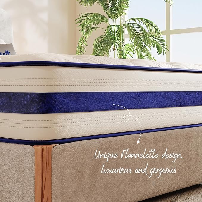 Vesgantti Full Size Mattress,12 Inch Hybrid Innerspring Mattress in a Box with Memory Foam,Support & Pressure Relief,Medium Firm Feel for Aults(Full Size)